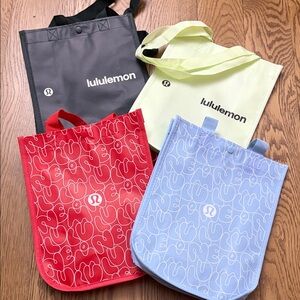 lululemon athletica Red, Blue, Gray, and Cream Tote Collection